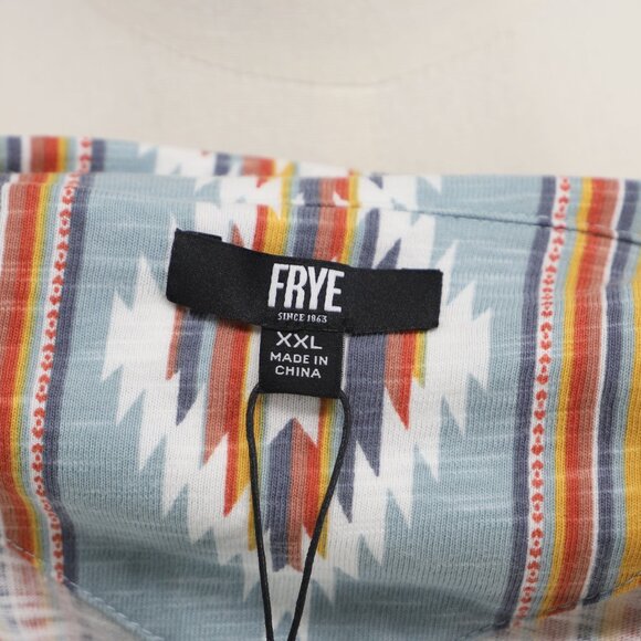 NWT FRYE Men's Slate Stripe Aztec Short Sleeve Knit Shirt Size XXL - Picture 7 of 8